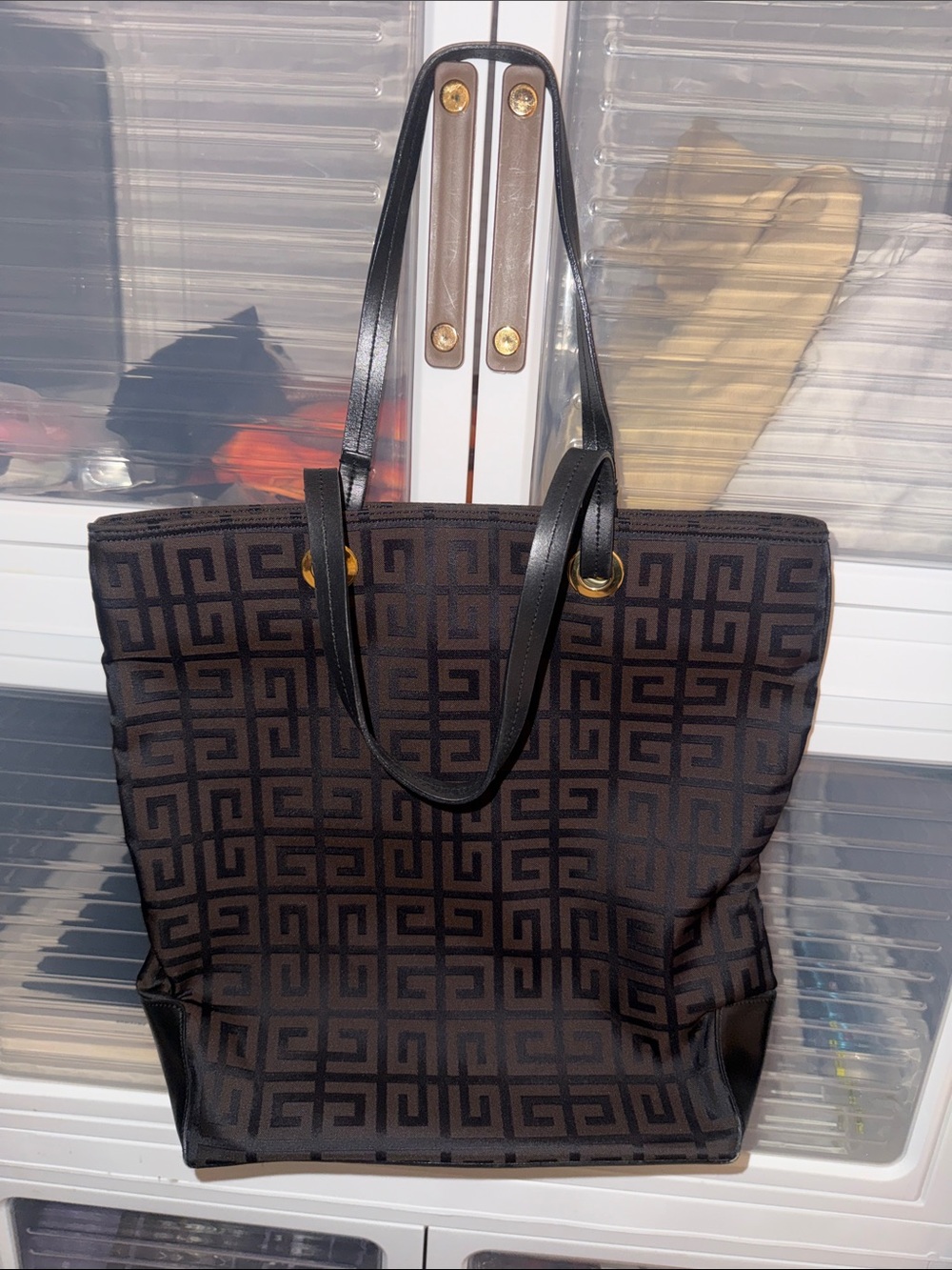 Givenchy Brown and Black Logo Tote